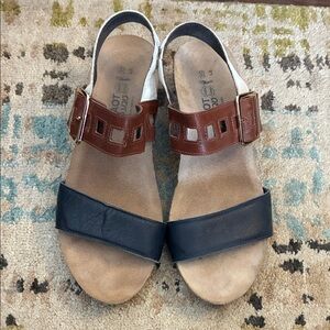 Naot Brown and Navy Sandals- sz 39